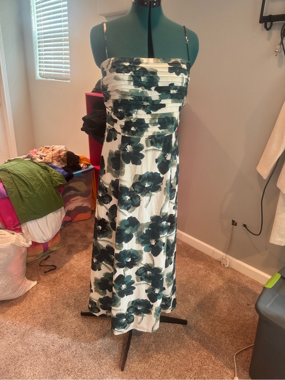 Abercrombie & Fitch White/Green Maxi Skirt with Floral Print TALL